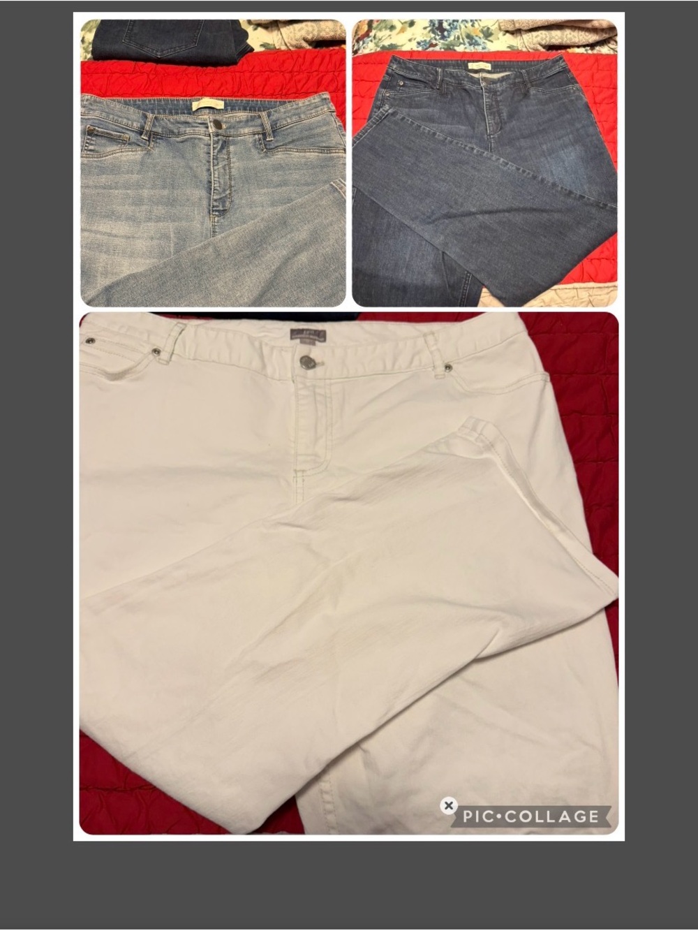J. Jill Ankle Crop Jeans Trio in Light Blue, Dark Blue & White